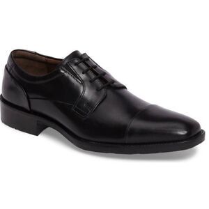 JOHNSTON & MURPHY Lancaster Black Leather Cap Toe Oxford Size 8.5M